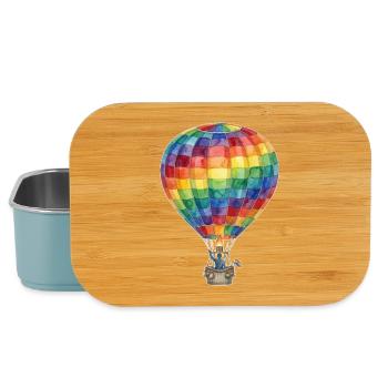 Regenbogen-Heißluftballon - Lunch Box - Hellblau - Vorne