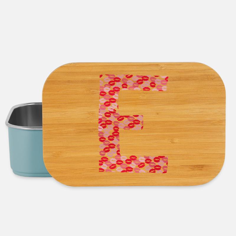 Buchstabe E - T-Shirt-Küsse - Lunch Box - Hellblau