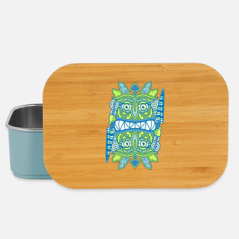 Blaue Tiki Queen - Regenschirm - Lunch Box - Hellblau