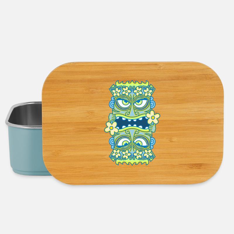Reine Tiki Bleue - Fleurs - Boîte à goûter - bleu pâle