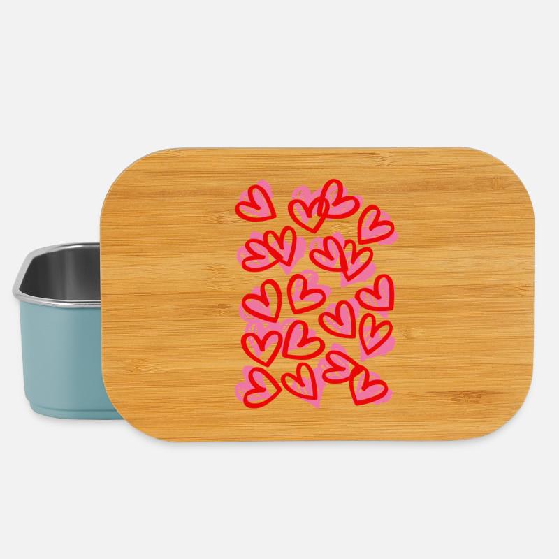 Big-Heart-Doodle-Design - Lunch Box - Hellblau