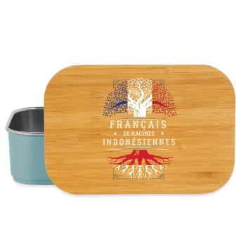 Francais De Racines Indonesiennes T-Shirt Cadea... - Boîte à goûter - bleu pâle - Devant