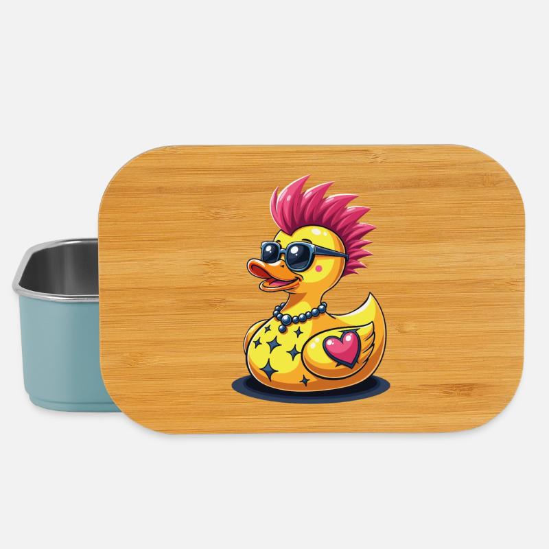 Canard punk cool avec cœur - Boîte à goûter - bleu pâle