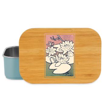 Water Lily Illustration – Tranquility & Nature - Lunch Box - light blue - Front