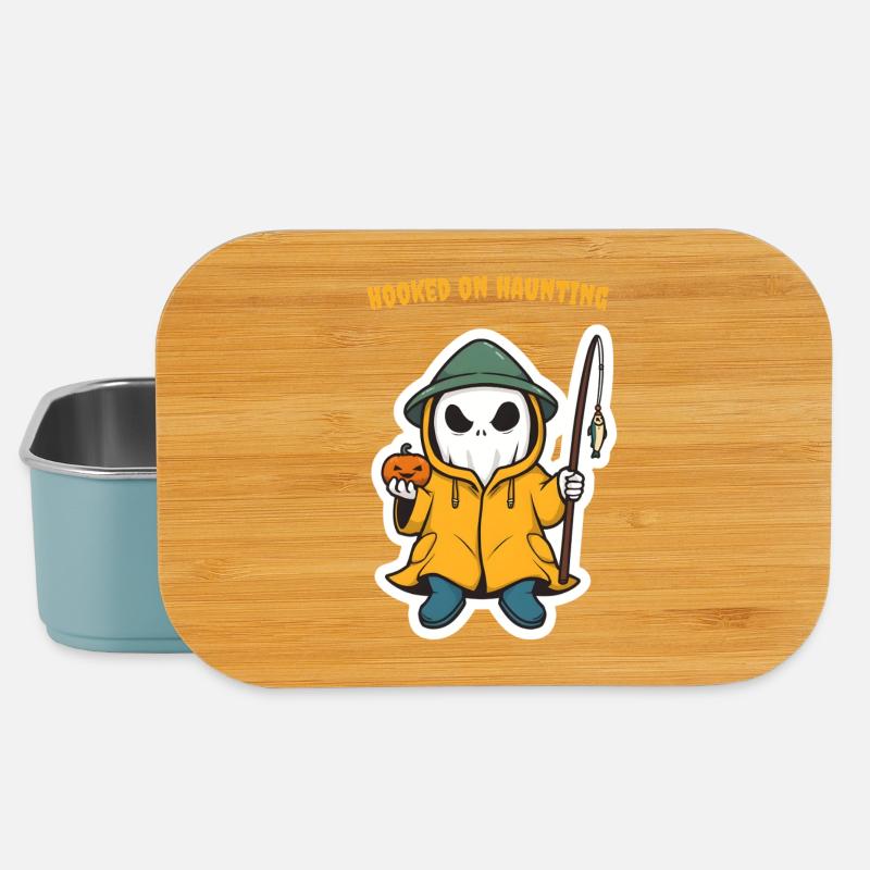 Fisher Boo – Cute Halloween Ghost Sticker with Pum - Lunch Box - light blue
