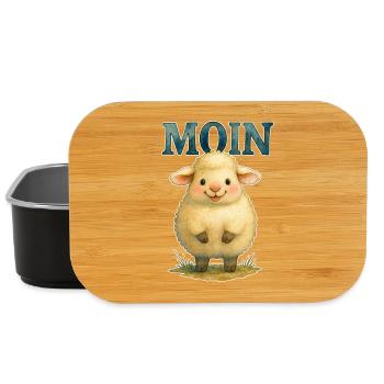 Moin Sheep Sweet Sheep Baby Children North German - Lunch Box - black - Front