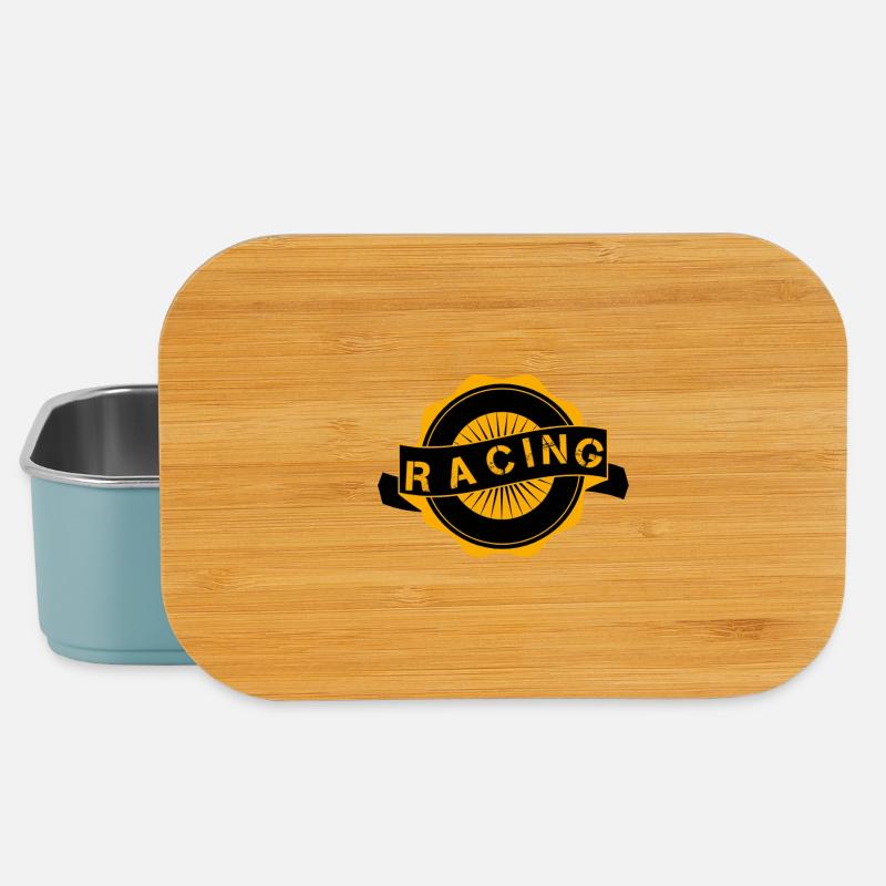 Orange Vintage Rennabzeichen - Lunch Box - Hellblau