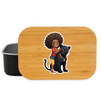 Kinder mit schwarzem Panther - Lunch Box - Schwarz - Vorne