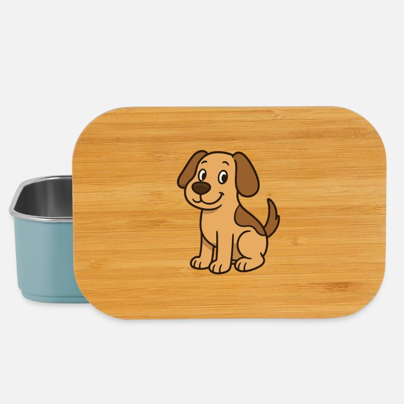 Motif de chien ludique dans le style d’un dessin animé - Boîte à goûter - bleu pâle