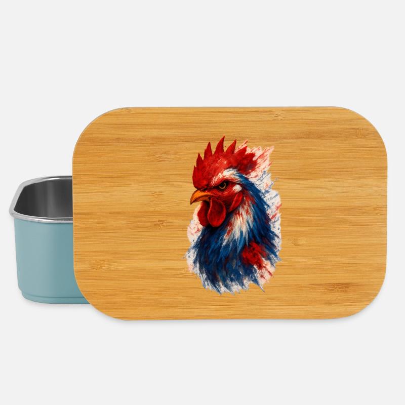 French Rooster (Tricolor) - Lunch Box - light blue