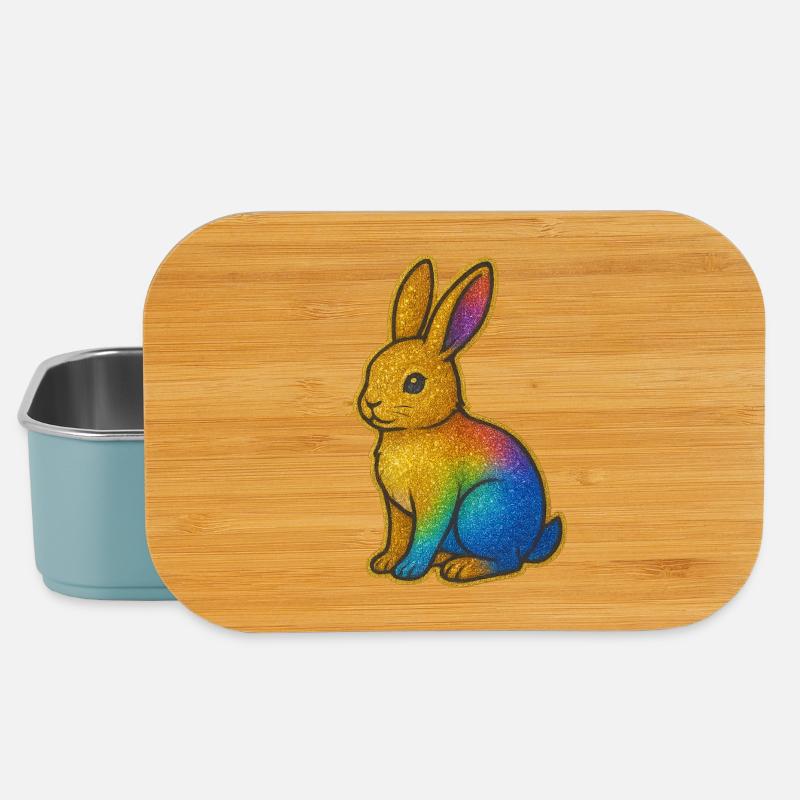 Bunter Glitzerhase - Lunch Box - Hellblau