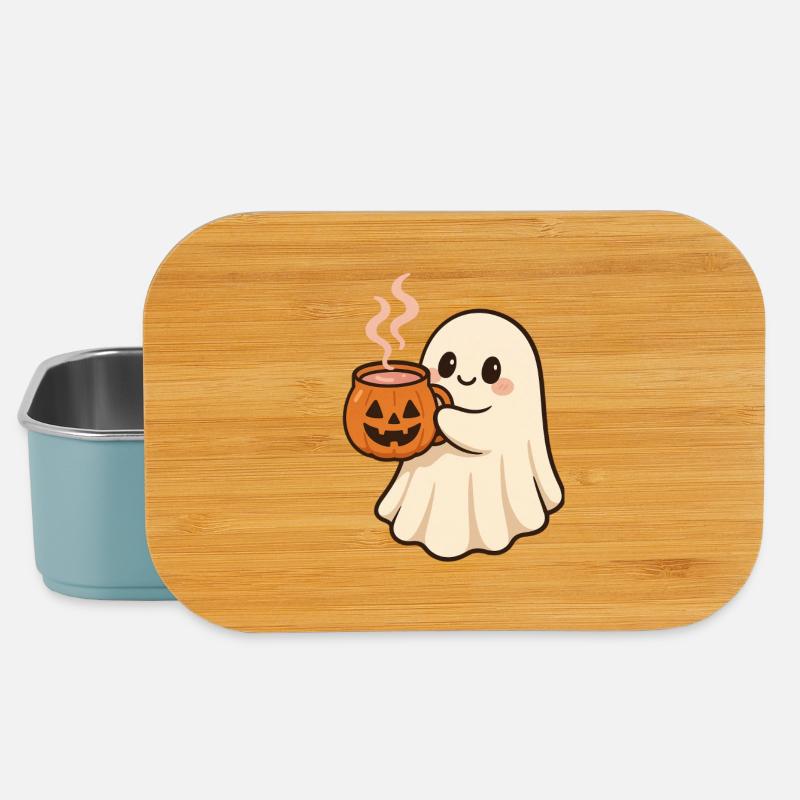 Geist mit Kürbis Becher Halloween - Lunch Box - Hellblau