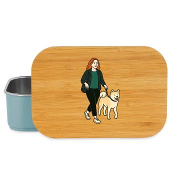 Margarita mit Akita - Lunch Box - Hellblau - Vorne