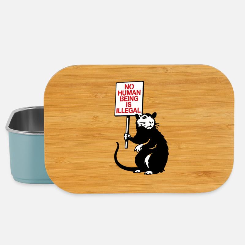 No Human Being is Illegal - Lunch Box - Hellblau