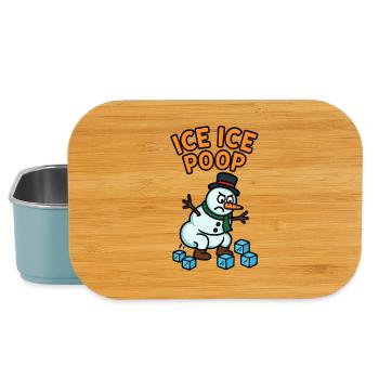 schneemann eiswürfel kinder witzig pups - Boîte à goûter - bleu pâle - Devant
