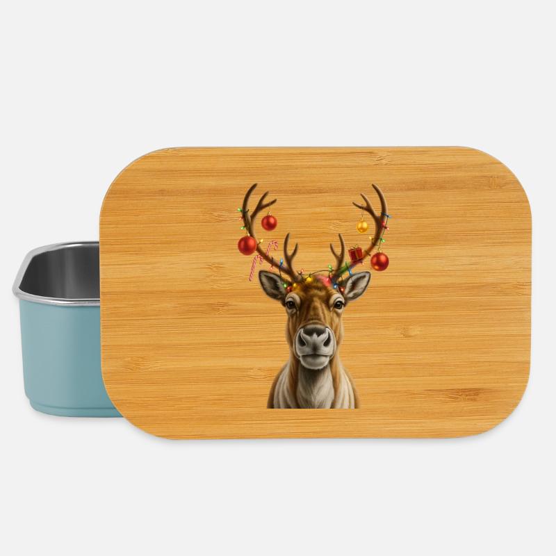 Weihnachs Rentier mit Schmuck - Lunch Box - Hellblau