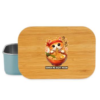Chats Ramen Nouilles Anime japonais Manga Kawaii - Boîte à goûter - bleu pâle - Devant