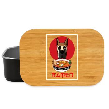 Great Dane Ramen Japanese Kawaii Dog Mom Dog Dad - Lunch Box - black - Front