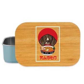 German Shorthaired Pointer Ramen Dog Japanese Art - Lunch Box - light blue - Front