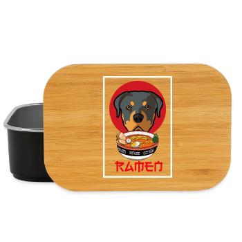 Rottweiler Ramen Japanische Ästhetische Hundekunst - Lunch Box - Schwarz - Vorne