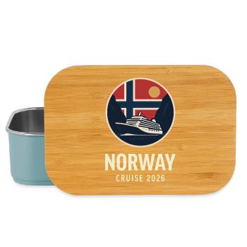 Norwegen Kreuzfahrt 2026 – Retro Badge - Lunch Box - Hellblau - Vorne