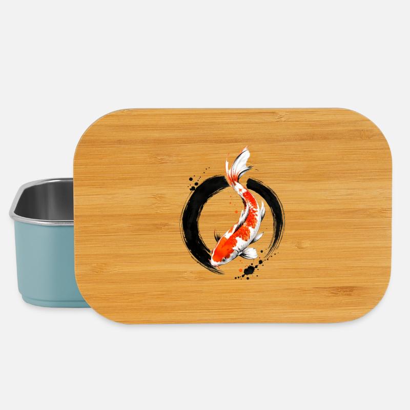 Zen Koi Ink Circle - Lunch Box - Hellblau