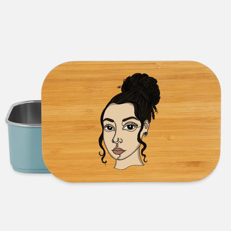 Porträtstil Bun Nasepiercing - Lunch Box - Hellblau