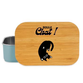 Chat en roue libre ! - Boîte à goûter - bleu pâle - Devant