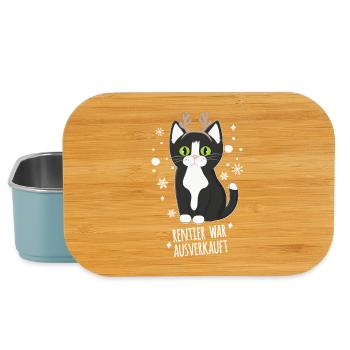 Rentier war Ausverkauft Schwarze Katze Xmas - Lunch Box - Hellblau - Vorne