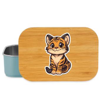 Süsser Tiger – Lustige Geschenkidee für Kinder - Lunch Box - Hellblau - Vorne