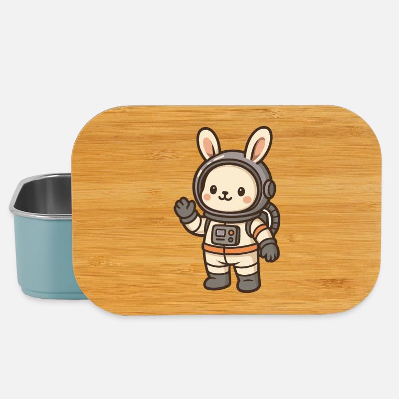Space bunny with astronaut helmet - Lunch Box - light blue