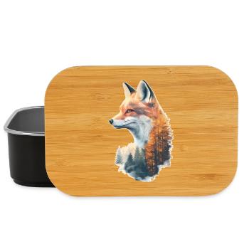 Fox in the autumn forest - Lunch Box - black - Front