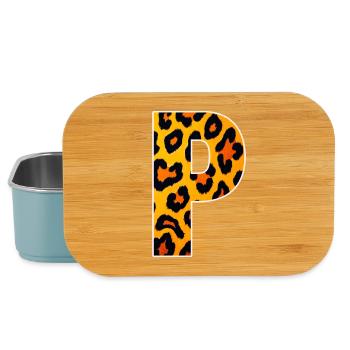 Leopard_Buchstabenmuster_-_P - Lunch Box - Hellblau - Vorne
