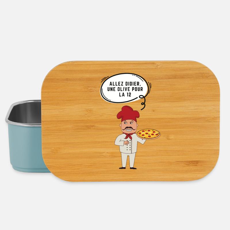 Pizza und Oliv: Didier der Koch - Lunch Box - Hellblau
