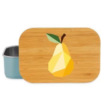Poire géométrique – motif fruitier moderne - Boîte à goûter - bleu pâle - Devant