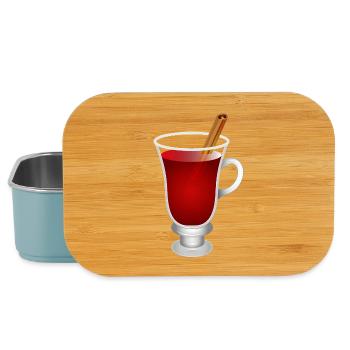 Mulled wine in a glass – Festive winter enjoyment motif - Lunch Box - light blue - Front
