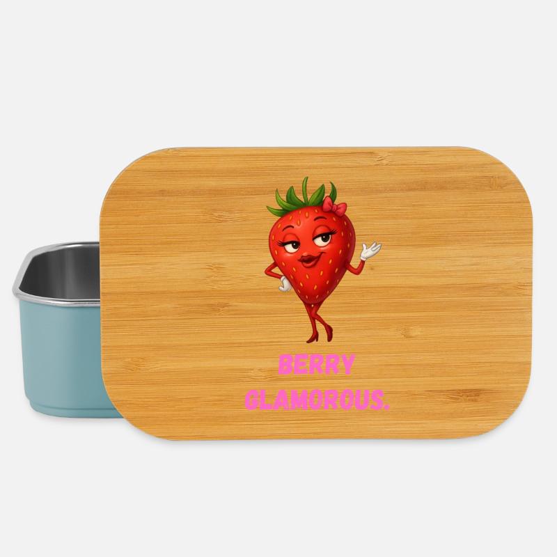 Berry Glamorous Erdbeere Dame Karikatur  - Lunch Box - Hellblau