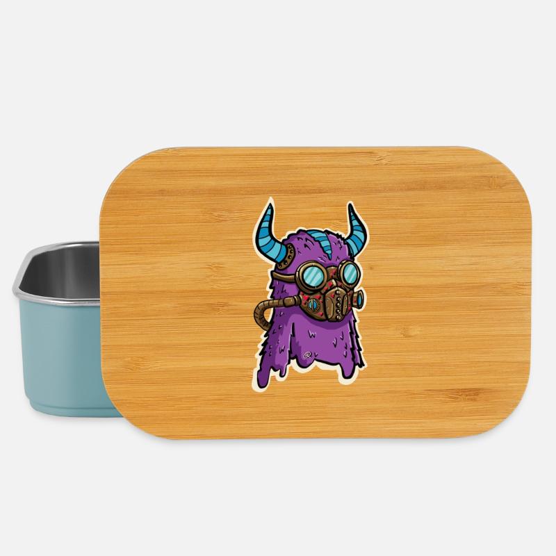 Lila Steampunk-Brillenmonster - Lunch Box - Hellblau