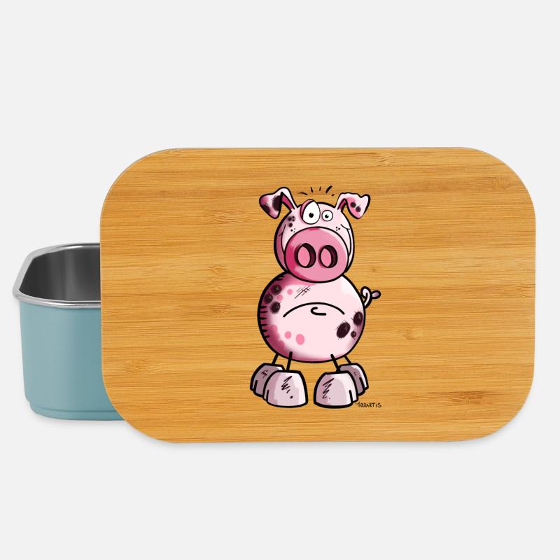 Funny Pig - Lunch Box - light blue
