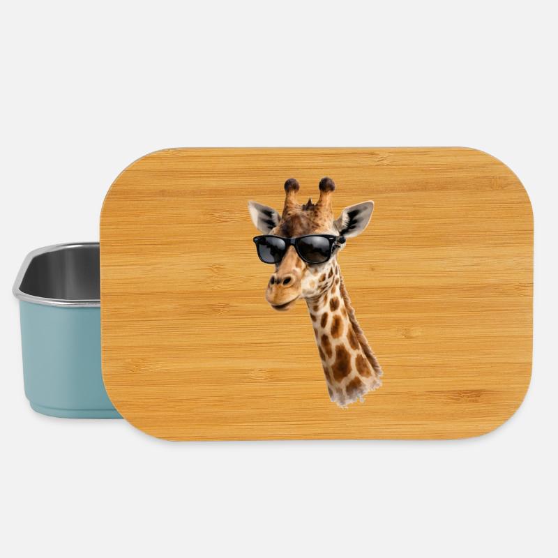 Coole Giraffe mit Sonnenbrille - Lunch Box - Hellblau