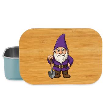 Gnom mit Spaten – violett - Lunch Box - Hellblau - Vorne