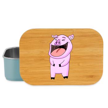 Pig laughs - Lunch Box - light blue - Front