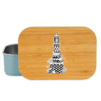 Detailed lighthouse with shells and corals - Lunch Box - light blue - Front