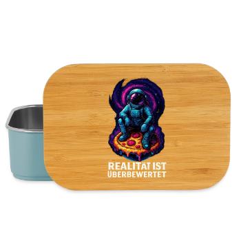 Astronaut on pizza in the cosmos - Lunch Box - light blue - Front