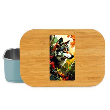 Wolf im Herbst (Blick nach Rechts) - Lunch Box - Hellblau - Vorne