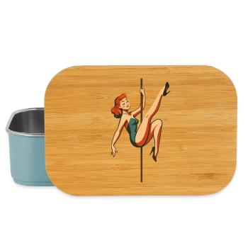 Pole Dance Poledancerin rothaarig Retro 50er Jahre - Lunch Box - Hellblau - Vorne