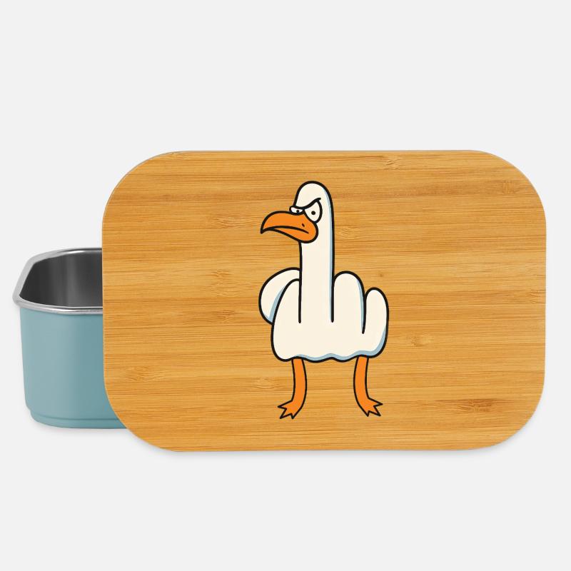Mittelfinger Gans Sarkasmus - Lunch Box - Hellblau