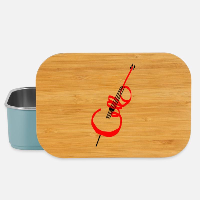 Cello Schriftzug rot - Lunch Box - Hellblau