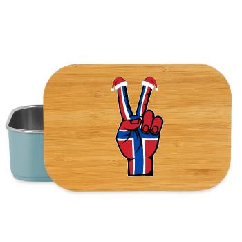 Norwegen Flagge Weihnachten Peace Symbol - Lunch Box - Hellblau - Vorne