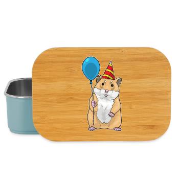 Hamster Birthday Balloon - Lunch Box - light blue - Front